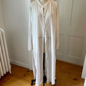 Nicholas K Boho flowy white Shirt Dress size small